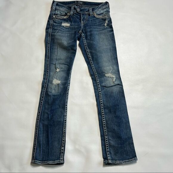 Silver | Factory Distressed Tuesday Low Rise Skinny Jeans - Picture 2 of 8